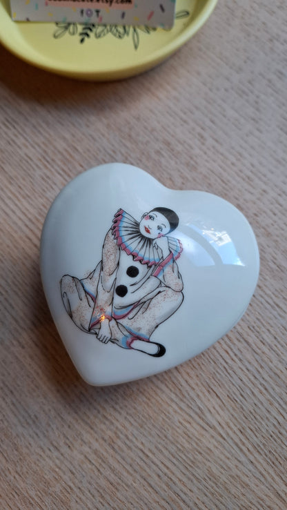'Piss Flaps' Upcycled Clown Heart Shaped Trinket Pot