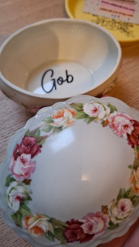 'Gob Shite' Upcycled Floral Trinket Pot