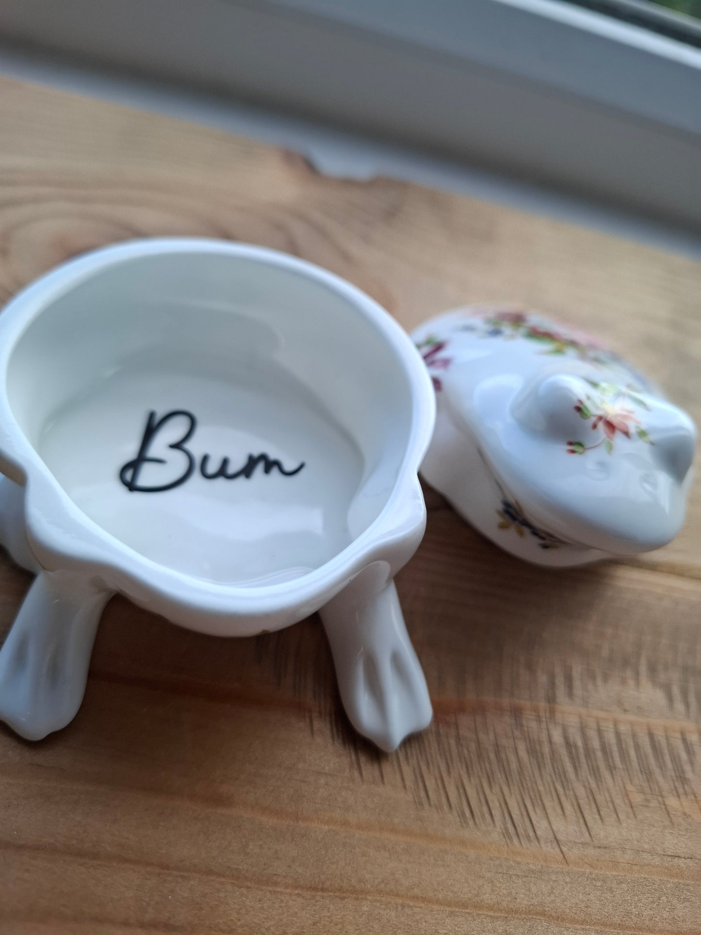 'Bum Hole' Upcycled Personalised Whimsical Frog Trinket Pot