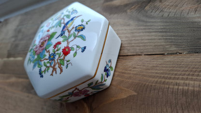 'Cunt' Upcycled Large Aynsley Hexagon Shaped Trinket Pot