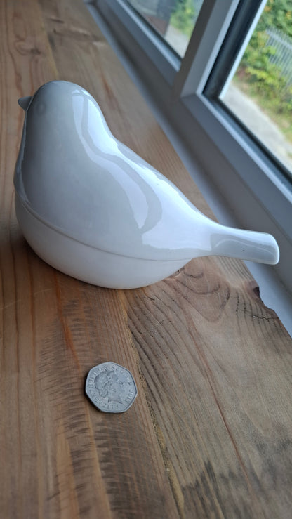 'Cunt' Upcycled Large White Bird Trinket Pot