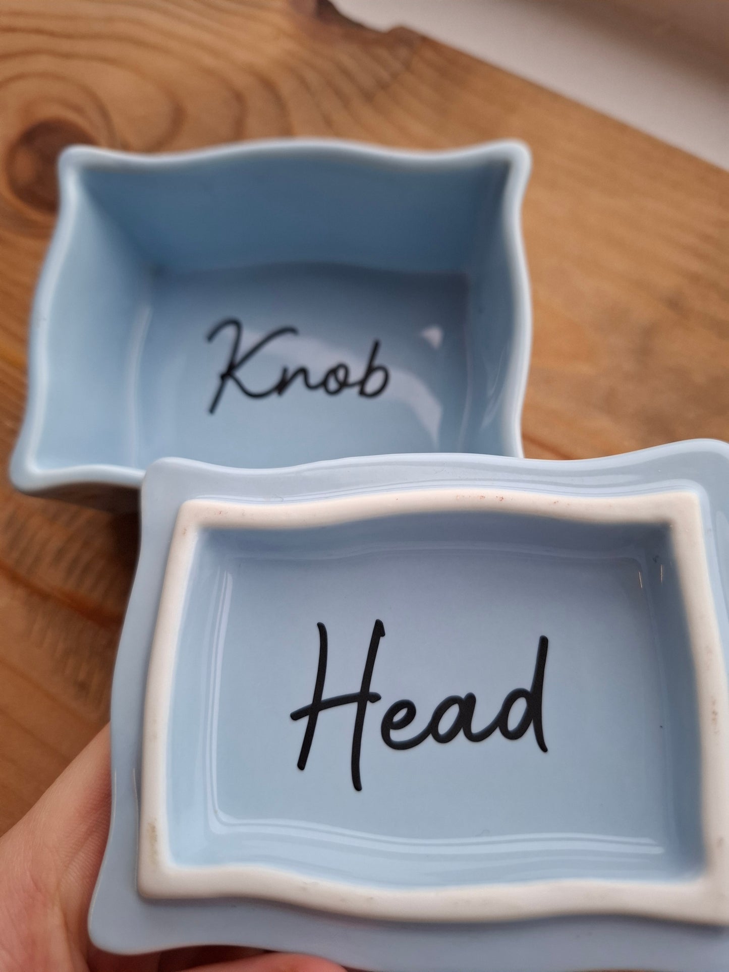 'Knob Head' Upcycled Rectangular Starry Trinket Pot