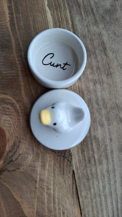 'Cunt' Upcycled Little Duck Trinket Pot