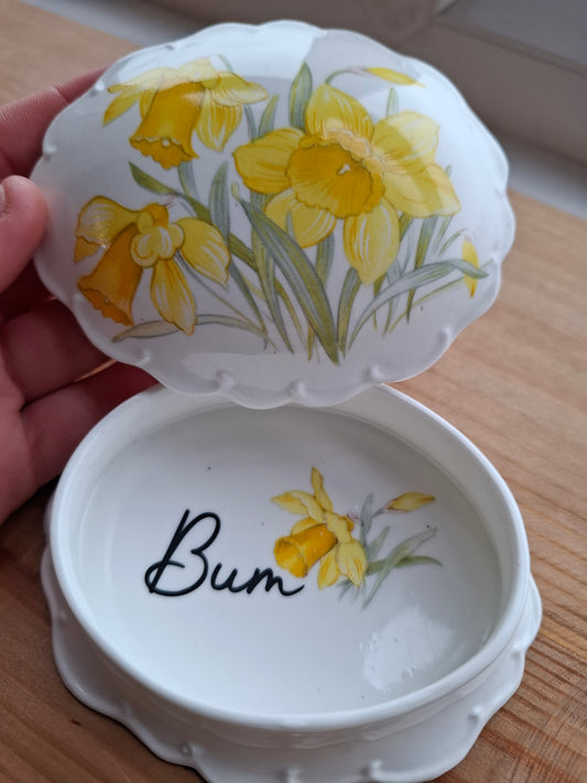 'Bum Hole' Upcycled Daffodil Trinket Pot