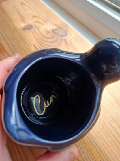 'Cunt' Upcycled Dark Blue Duck Ornament