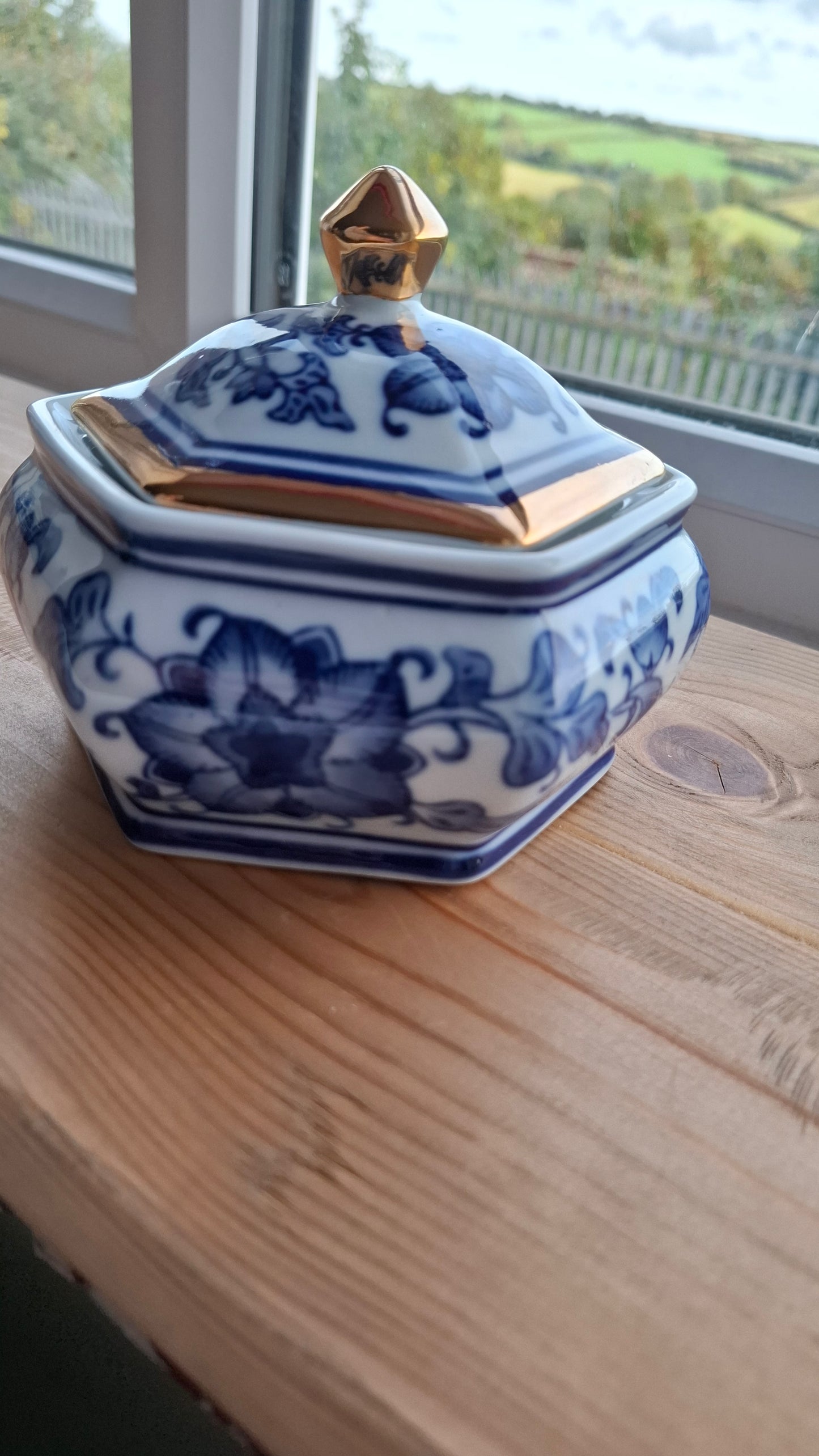 'Cunt' Upcycled Blue And White Fancy Ceramic Pot