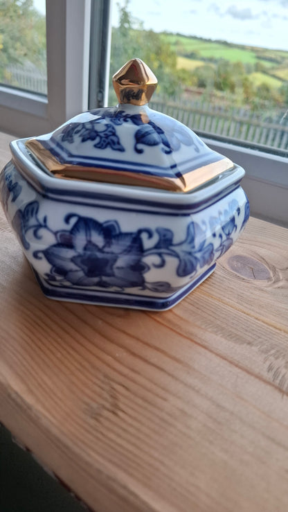 'Cunt' Upcycled Blue And White Fancy Ceramic Pot