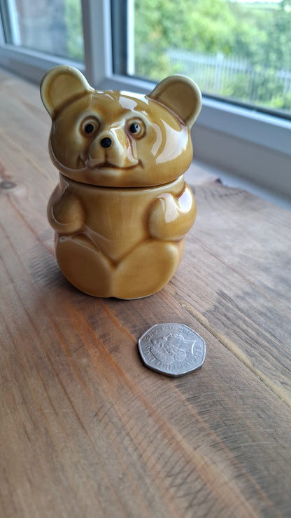 'Cunt' Upcycled Golden Brown Funny Looking Bear Trinket Pot