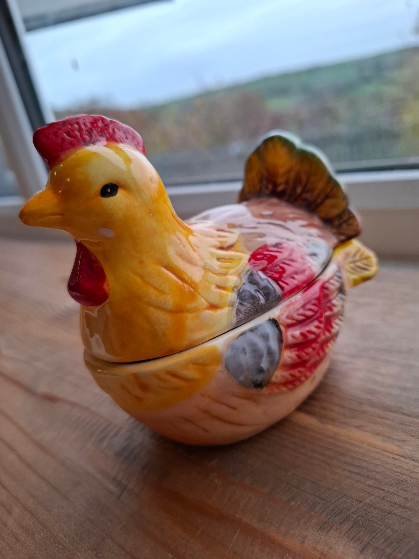 'Jerk' Upcycled Colourful Ceramic Chicken Pot