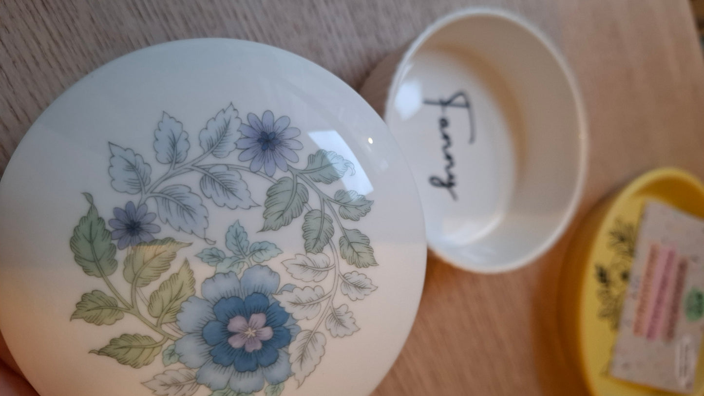 'Fanny Flaps' Upcycled Wedgwood Round Trinket Pot