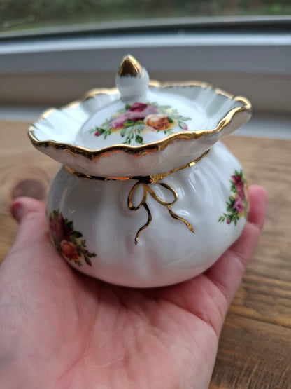 'Cunt' Upcycled Fancy Bag Style Trinket Pot (Gold Writing)