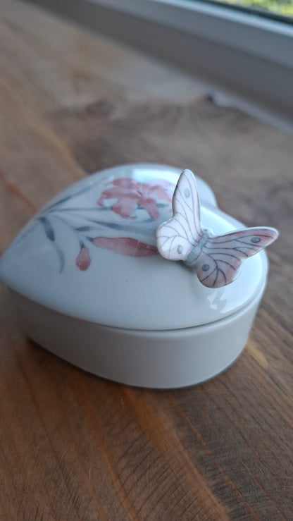 'Bitch' Upcycled Heart Shaped Butterfly Trinket Pot