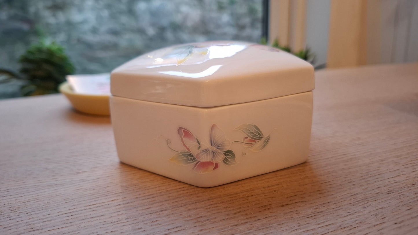 'Cock Womble' Upcycled Hexagon Shaped Floral Trinket Pot