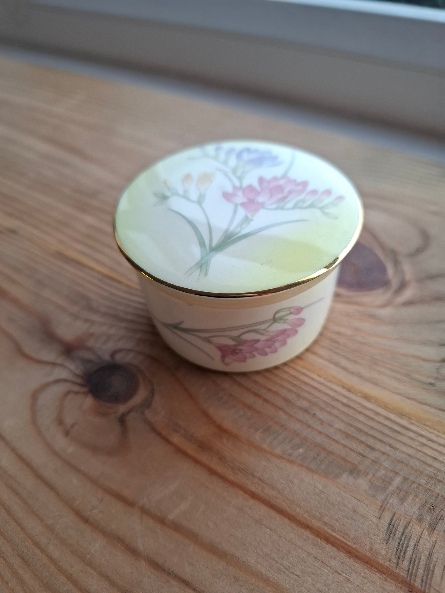 'Bitch' Upcycled Yellow Floral Trinket Pot