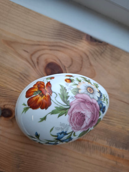 'Cunt' Upcycled Large Floral Egg Shaped Trinket Pot
