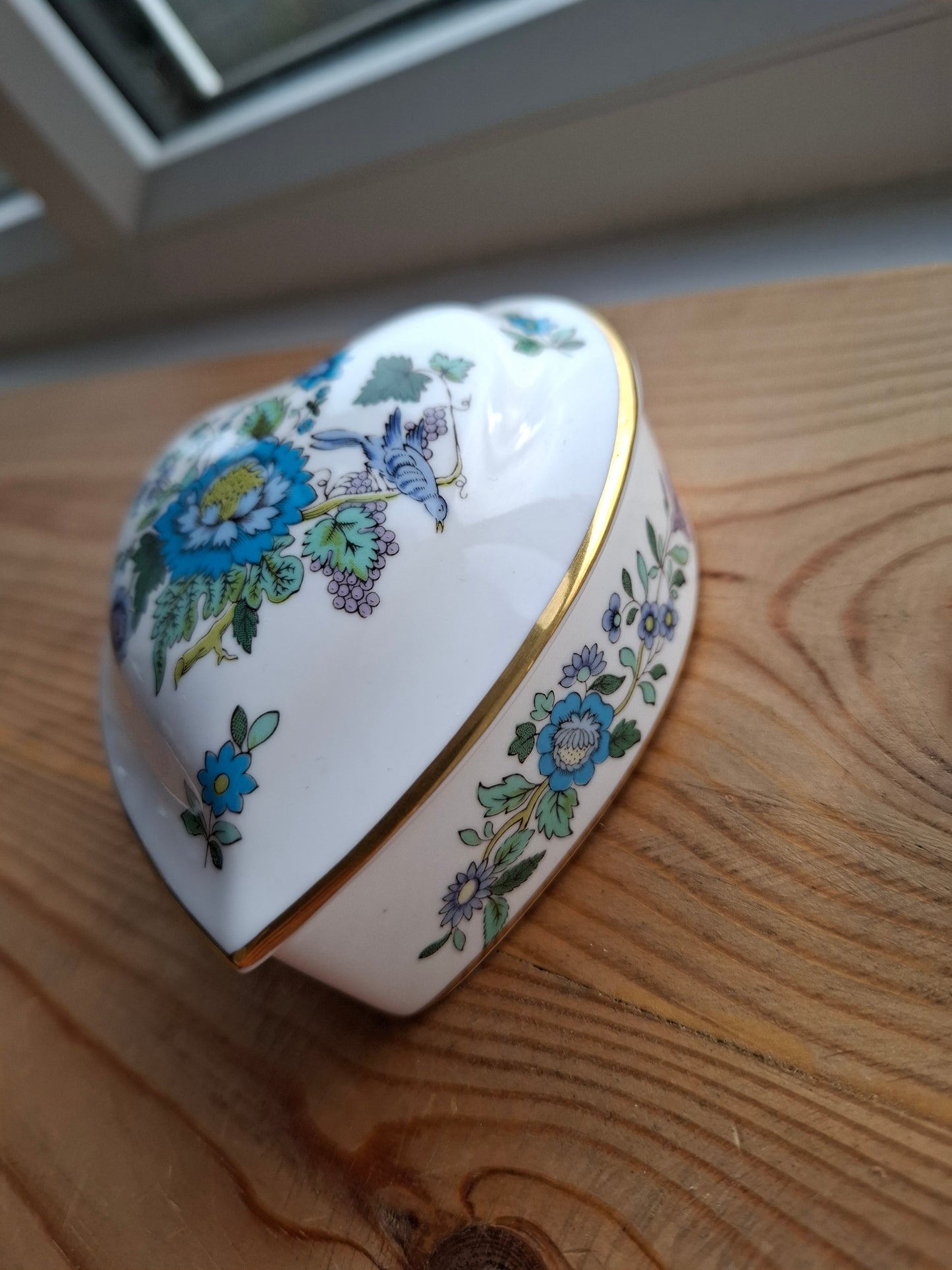 'Bitch' Upcycled Heart Shaped Floral Trinket Pot