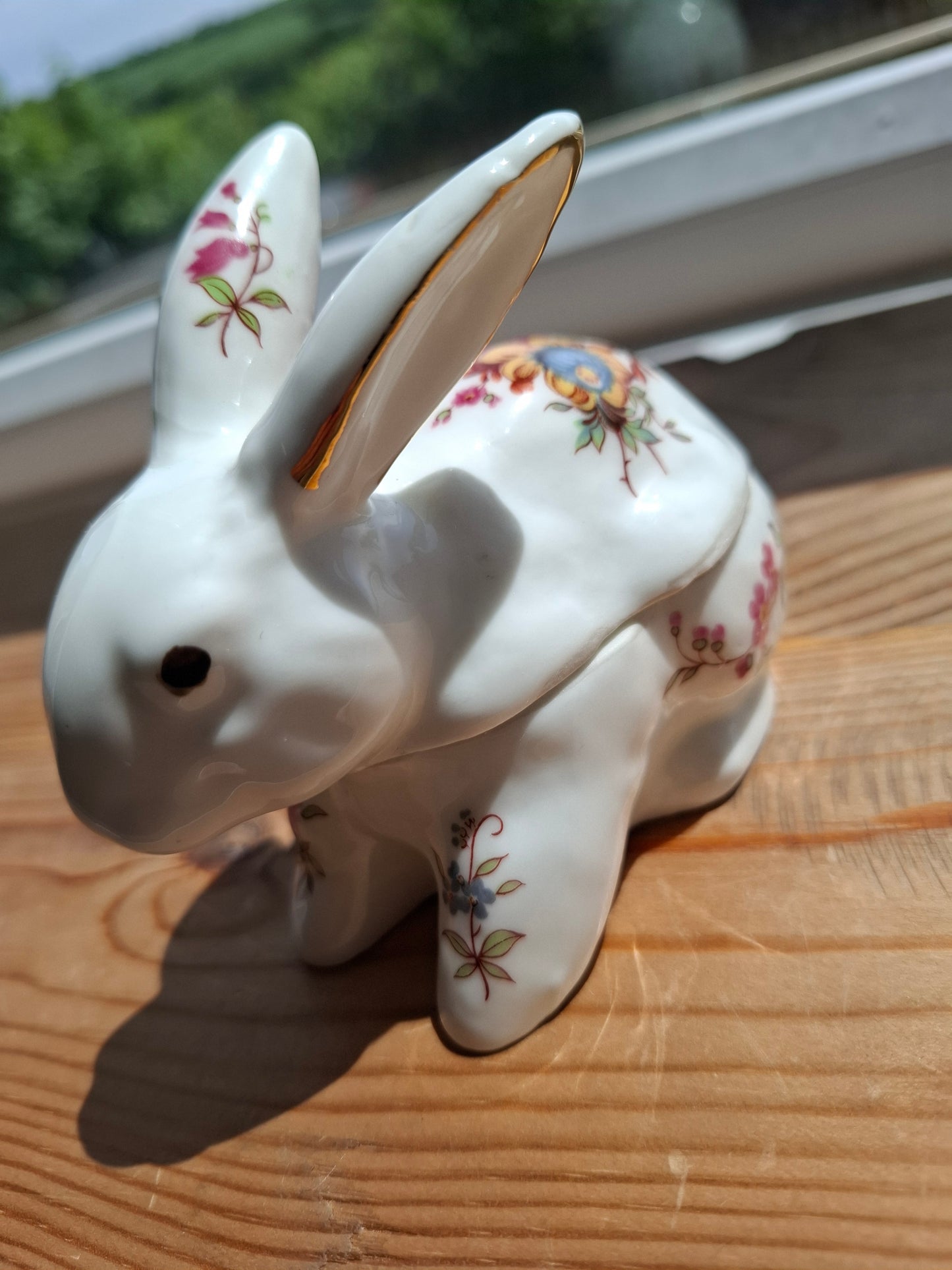 'Cunt' Upcycled White Floral Rabbit Trinket Pot