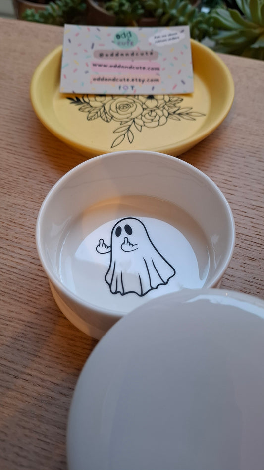 'Ghost' Upcycled White Plain Trinket Pot