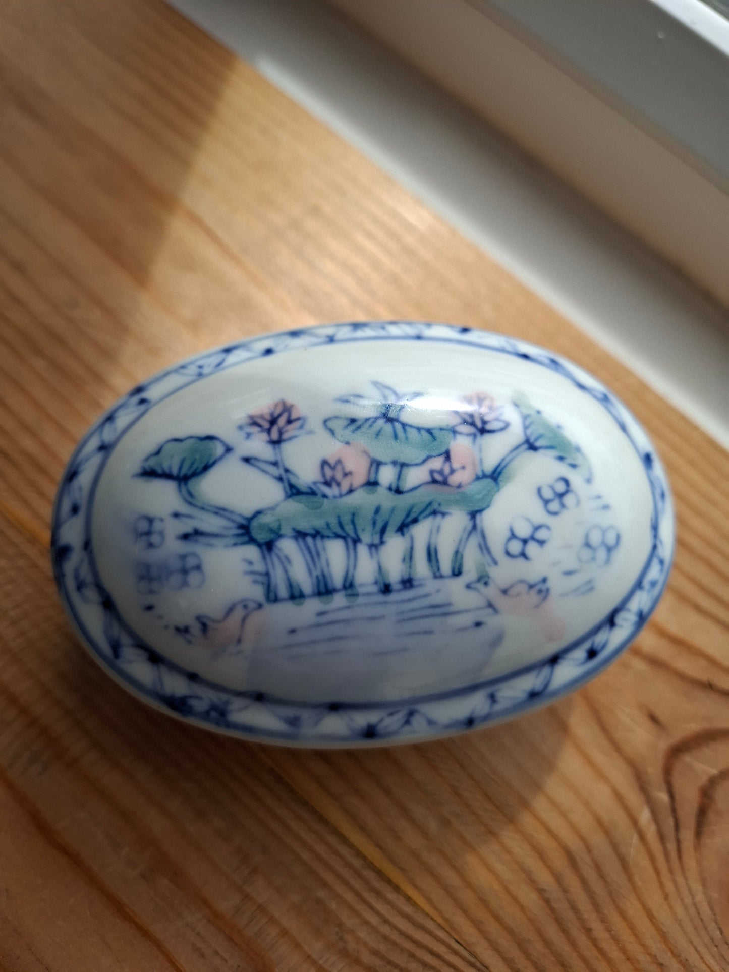 'Beef Curtains' Upcycled Pretty Duck Scenery Trinket Pot