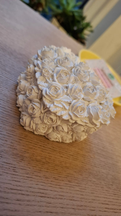 'Cunt' Upcycled Heart Shaped White Rose Trinket Pot