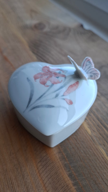 'Bitch' Upcycled Heart Shaped Butterfly Trinket Pot