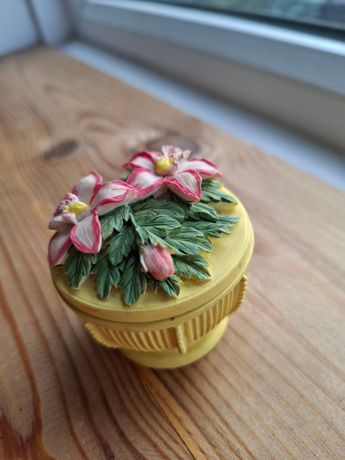 'Cunt' Upcycled Pink & Yellow Trinket Pot