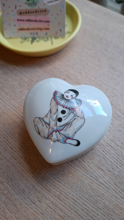 'Piss Flaps' Upcycled Clown Heart Shaped Trinket Pot