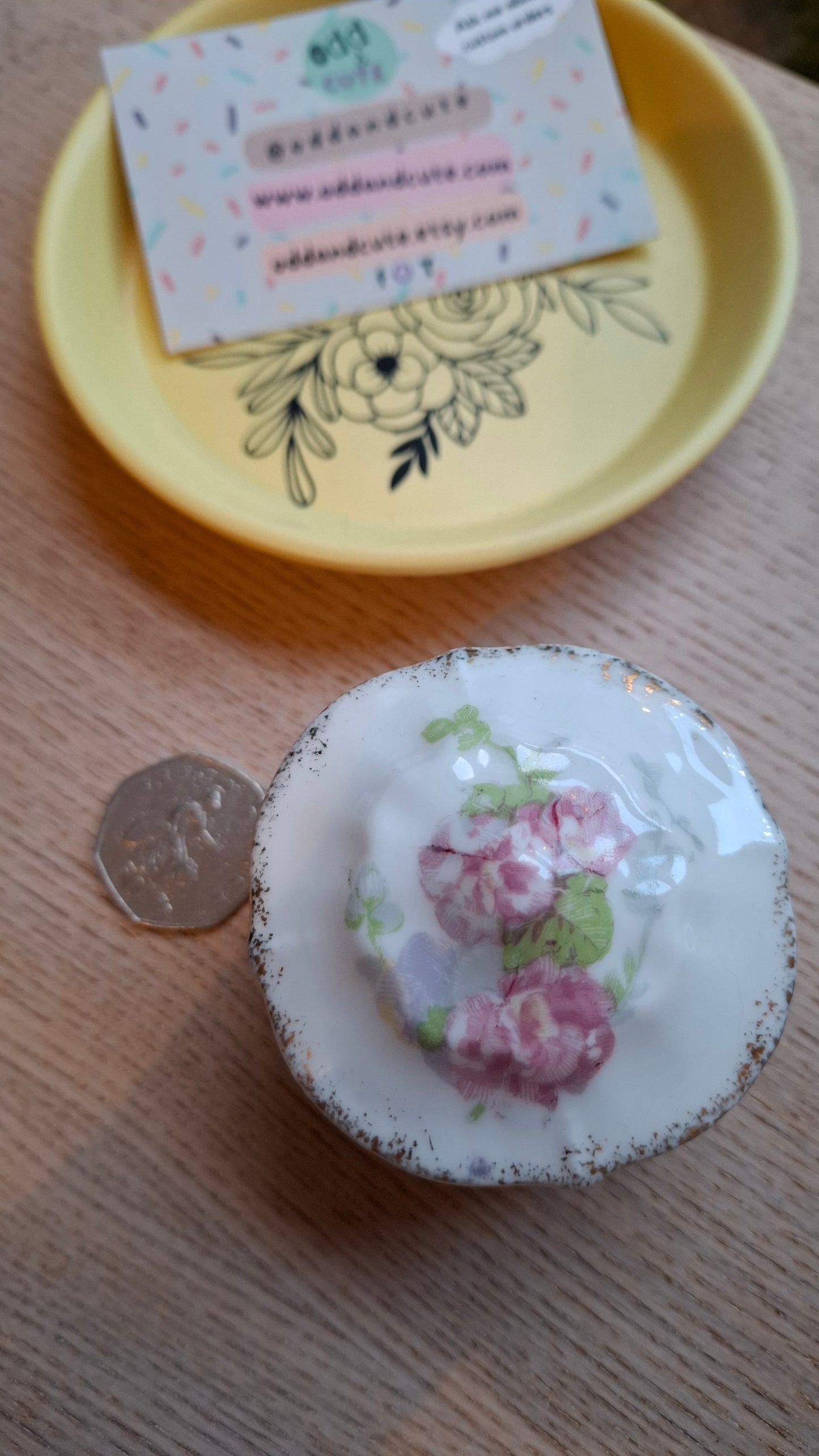 'Cunt' Upcycled Small Floral Trinket Pot