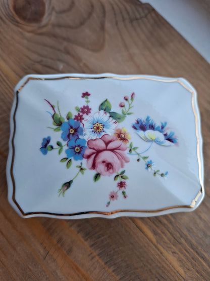 'Bollocks' Upcycled Floral Rectangular Trinket Pot