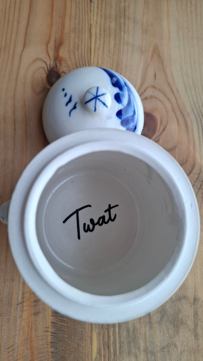 'Twat' Upcycled Tall Ceramic Scenary Pot