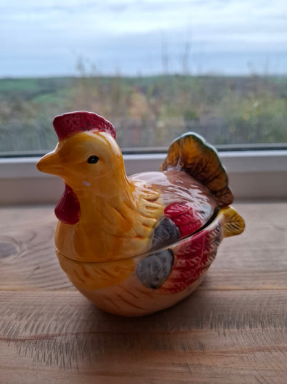 'Jerk' Upcycled Colourful Ceramic Chicken Pot