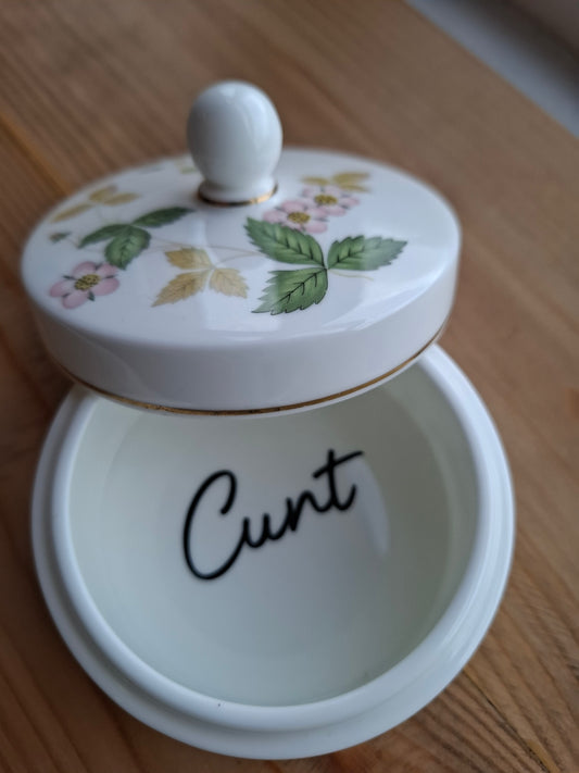 'Cunt' Upcycled Strawberry Trinket Pot