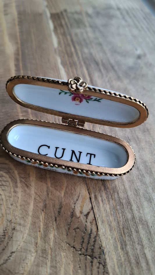 'CUNT' Upcycled Pretty Long Pill Pot