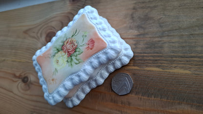 'Bollocks' Upcycled Floral Rectangular Frilly Trinket Pot