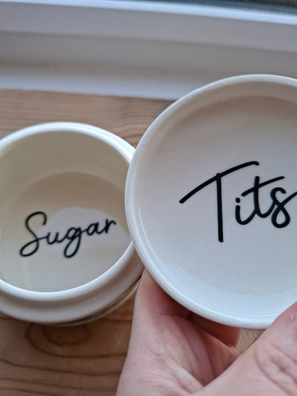 'Sugar Tits' Upcycled Chunky Bluey Floral Pot