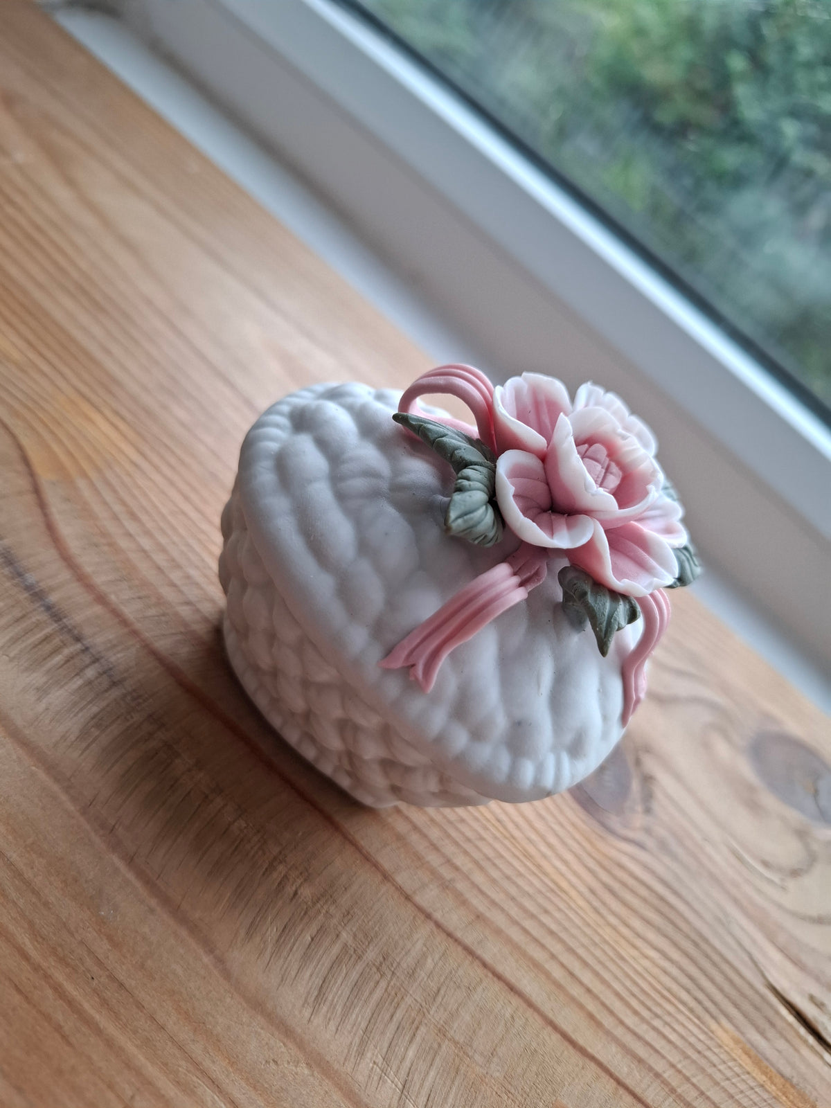 'Cunt' Upcycled Heart Shaped Pink Rose Trinket Pot