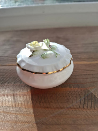 'Twat' Upcycled Small Round Yellow Flower Trinket Pot