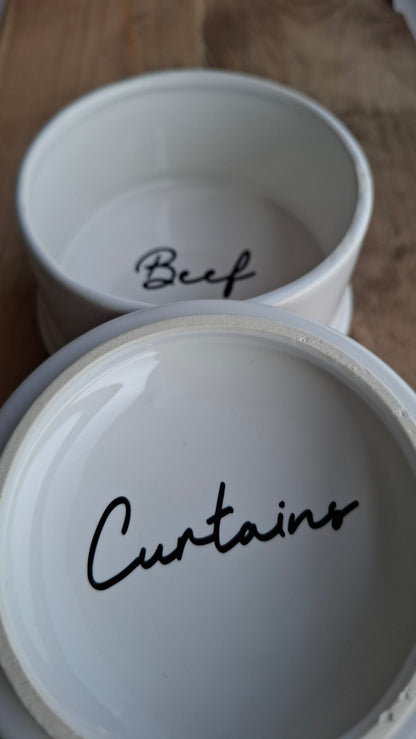'Beef Curtains' Upcycled Large Floral Trinket Pot