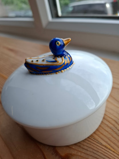 'Fuck A Duck' Upcycled Fancy Blue/Gold Duck Trinket Pot