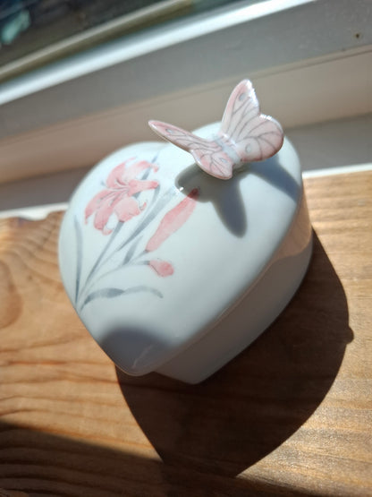 'Slag' Upcycled Butterfly Heart Trinket Pot