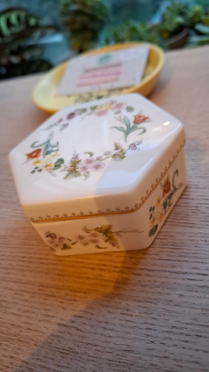 'Rude Ghost' Upcycled Hexagon Floral Trinket Pot
