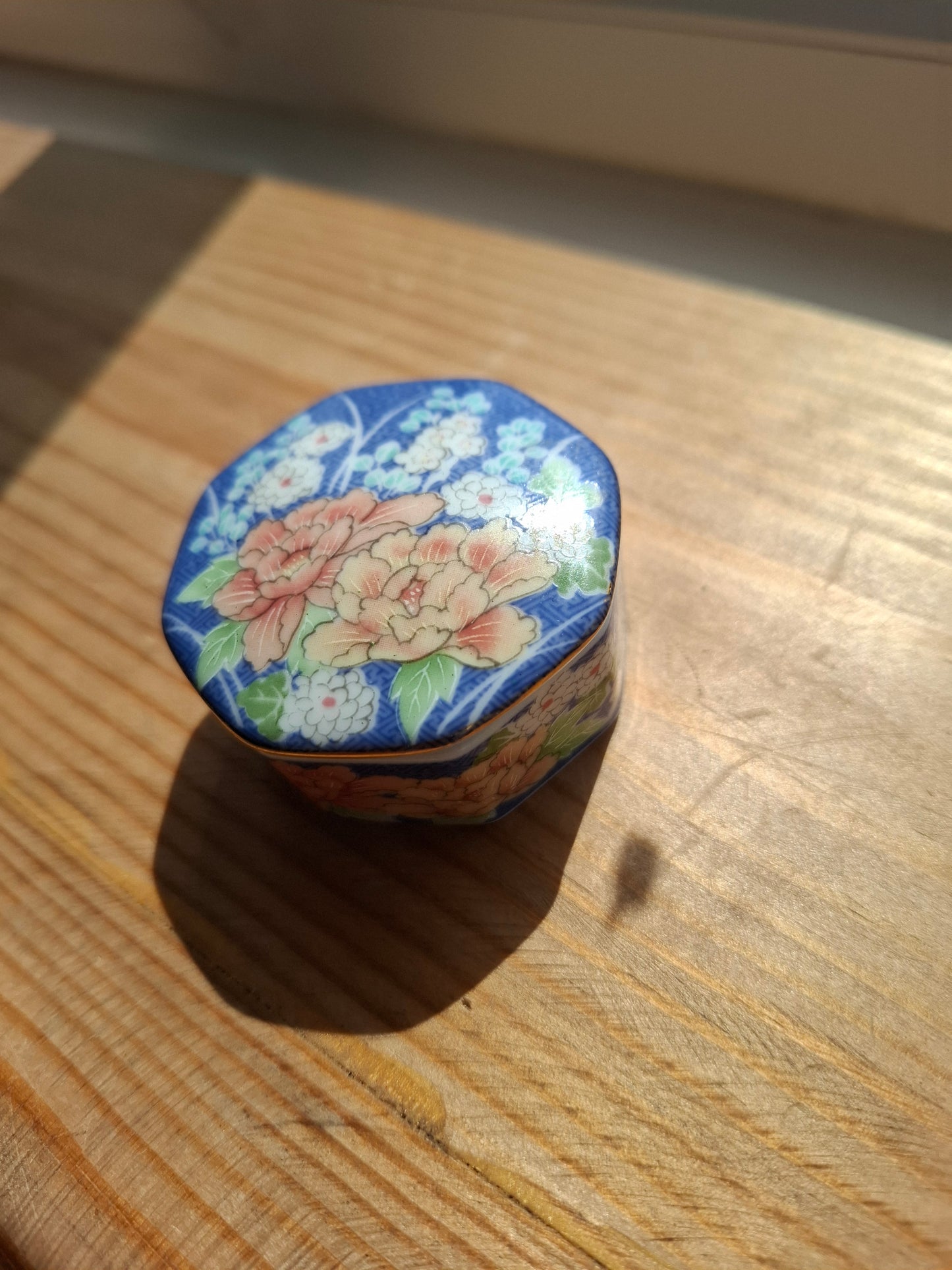 'Cunt' Upcycled Small Blue Floral Trinket Pot