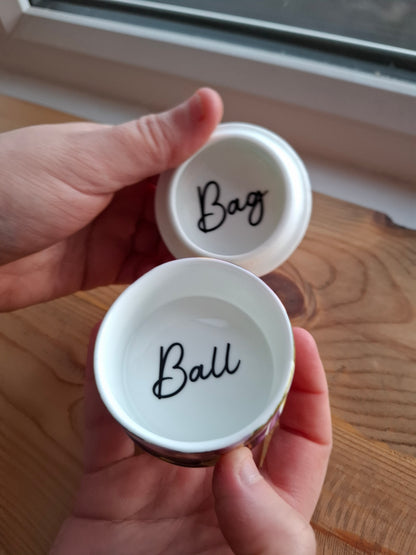 'Ball Bag' Upcycled Purple Floral Trinket Pot