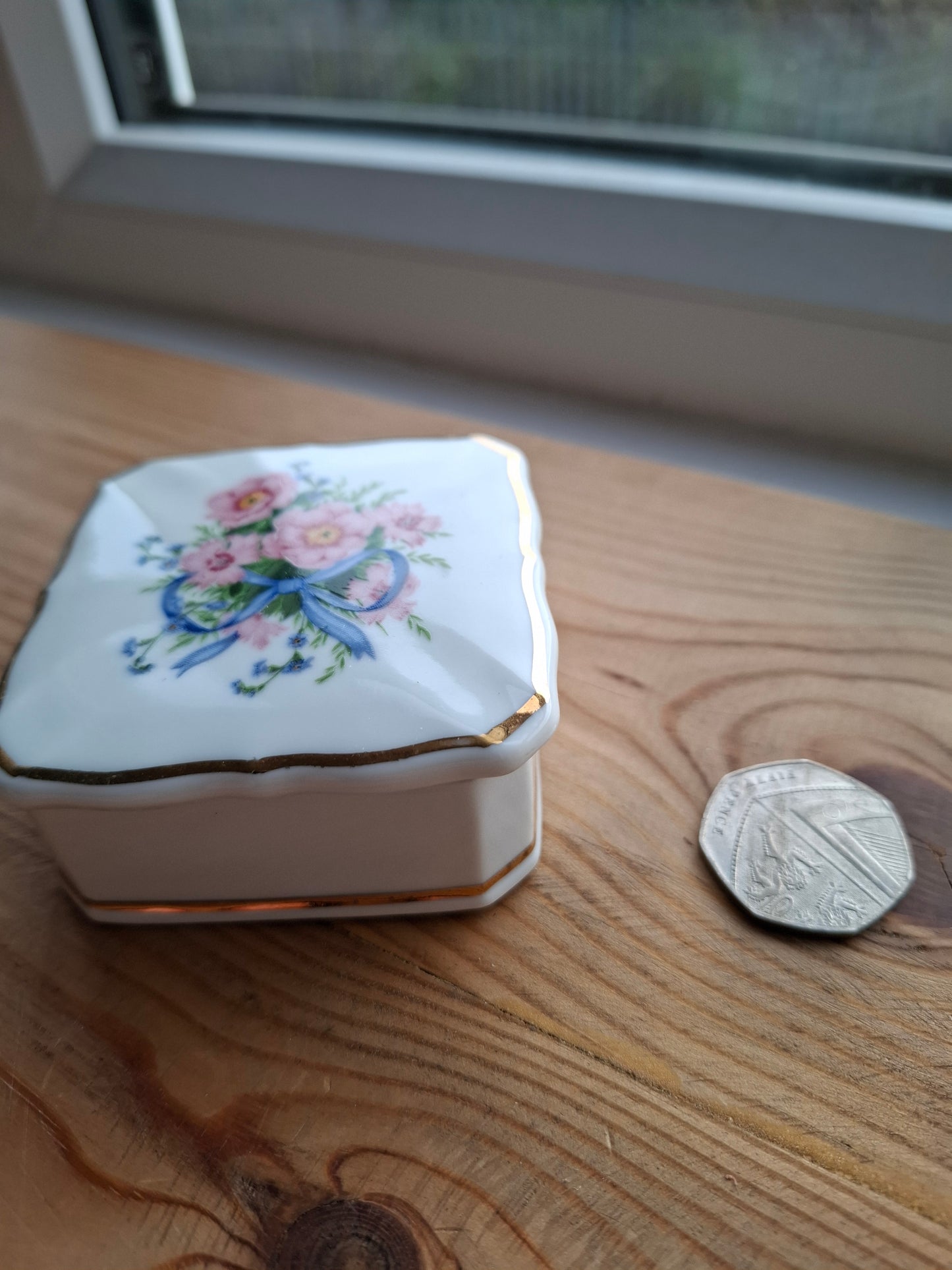 'Bum Hole' Upcycled Square Frilly Trinket Pot
