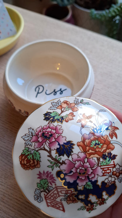 'Piss Flaps' Upcycled Fancy Trinket Pot