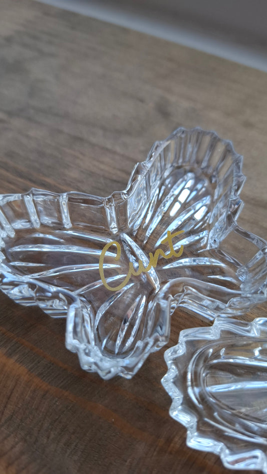 'Cunt' Upcycled Glass Butterfly Trinket Pot