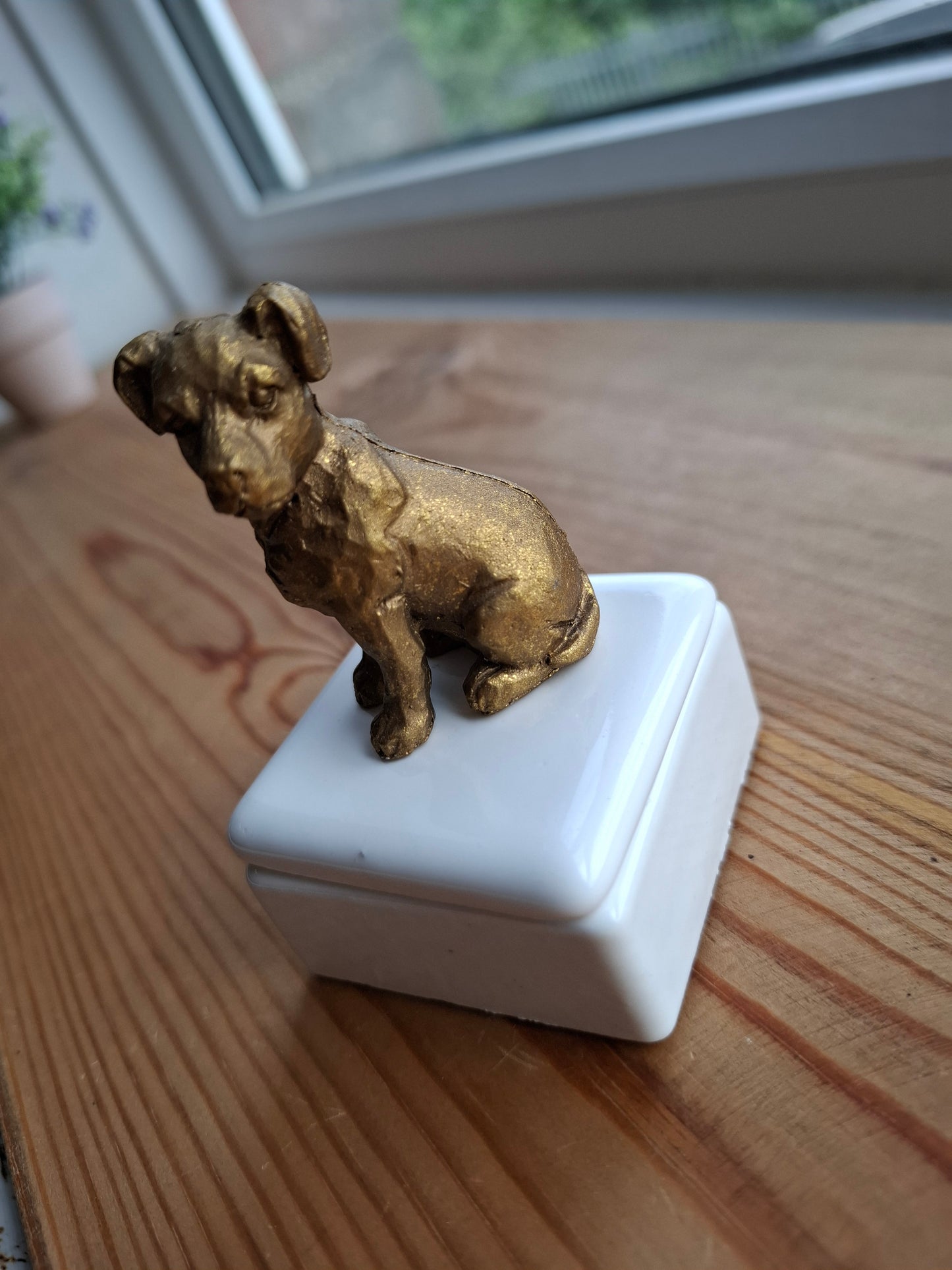 'Cunt' Upcycled Little Gold Dog Trinket Pot