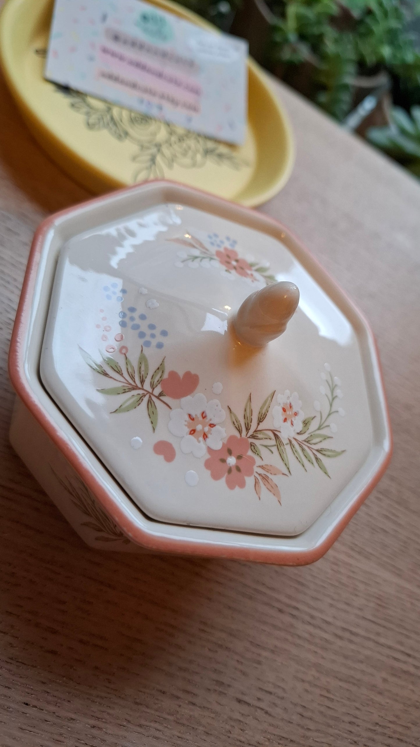 'Twat' Upcycled Pretty Octagon Shaped Trinket Pot