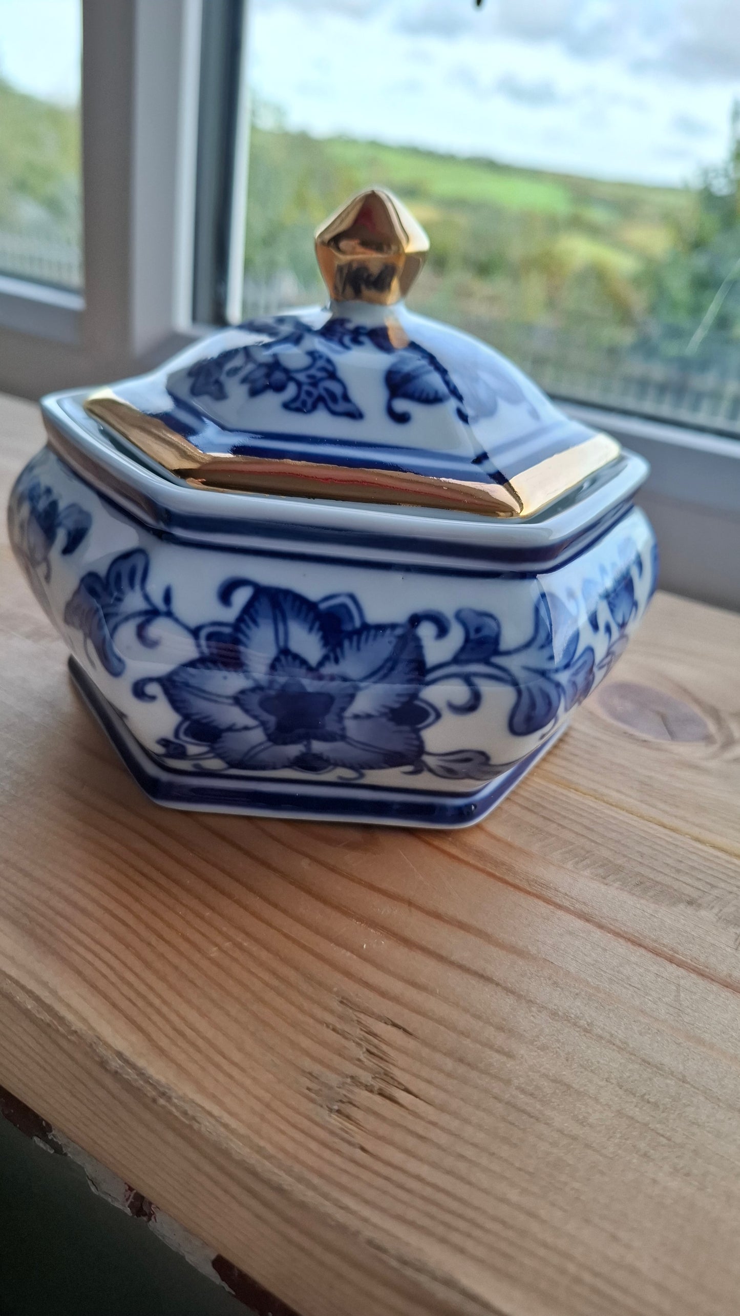 'Cunt' Upcycled Blue And White Fancy Ceramic Pot