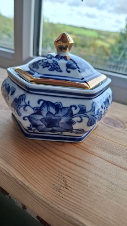 'Cunt' Upcycled Blue And White Fancy Ceramic Pot